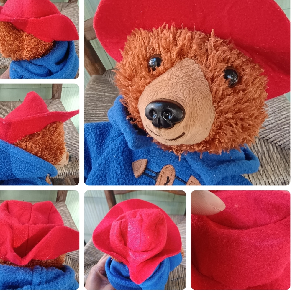 Tottoy Paddington Teddy Bear 10" Plush Stuffed Animal with Blue Coat Red Hat - Picture 14 of 15